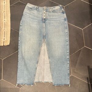 Zara Light Blue Denim Skirt with Front Slit